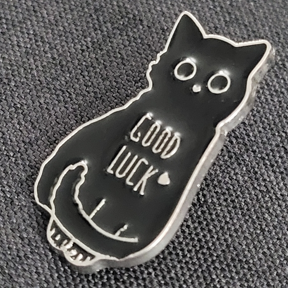 Good Luck Black Cat Enamel Pin - Picture 10 of 10